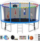 SKYUP Tranpoline 1500LBS 16 15 14 12 10 8 FT Tranpoline for 7-10 Kids and Adults, Windproof Outdoor Tranpoline with Enclosure Net, Basketball Hoop, Easy to Install & Last Long - ASTM Approved