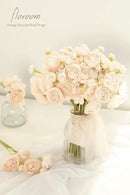Floroom Ranunculus Artificial Flowers 18 Pcs Champagne Faux Silk Mini Ranunculus Bulk Fake Wedding Filler Flowers for DIY Cream Bouquets, Centerpieces, Bridal Shower Decorations & Arrangements by CozyNest Decor