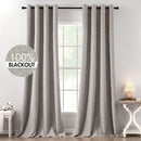 MIULEE 100% Blackout Linen Textured Curtains for Bedroom Solid Thermal Insulated Warm Taupe Grommet Room Darkening Curtains & Drapes Luxury Decor for Living Room Nursery 52 x 120 Inch (2 Panels) by TinyTreasures Baby Boutique