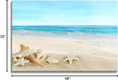 DZL Art S73981 Beach Picture Decor Ocean Painting Canvas Wall Art Prints of Starfish and Seashell on Sandy Seaside Ready to Hang for Living Room Bedroom Office Wall Decor Home Decoration by CozyNest Decor