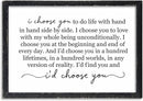 I Choose You To Do Life Sign Wall Decor 16X11 I Love You InchRomantic Marriage Art Wooden Framed Wall Hanging (Black) by CozyNest Decor