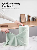 Fantasticlean Microfiber Cleaning Cloth Roll -75 Pack, Tear Away Microfiber Towels, 12" x 12", Reusable, Washable, Scratch Free, Ultra Absorbent Dish Rags for Car, Home, Garage or Shop (Moss Green) by CozyNest Decor
