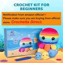 Crochetta Crochet Kit for Beginners, Crochet Kit Step-by-Step Video Tutorials, Crochet Starter Kit Learn to Crochet Kits for Adults Kids Beginners, Jumbo 3 Colorful Octopus Familly (40%+ Yarn Content) by TinyTreasures Baby Boutique