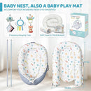 Baby Play Mat, 7-in-1 Tummy Time Activity Gym Mat, Washable Baby Lounger Nest, Portable Floor Seat for Home & Travel, Baby Essentials Gift for Infant Newborn 0-6-12-18 Months by TinyTreasures Baby Boutique