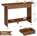 BECHAEO Mid Century Modern Console Table with Drawers, 51" Large 2-Tier Narrow Console Table with Storage Shelf, Sofa Station Behind The Couch, Accent Tables for Entryway, Hallway, Rustic Brown by CozyNest Decor