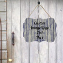 Personalized Wooden Welcome Sign Front Door Decor Home Sign Customized Image/Text Hanging Farmhouse Decorations for Home Office 11.2 * 8 Inch by CozyNest Decor