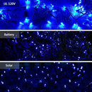 Brizled Blue Christmas Lights, 33ft 100 LED Christmas String Lights, 120V UL Certified Plug-in Xmas Tree Light Connectable Mini Xmas Light Waterproof for Home Party Wedding Indoor Outdoor Decorations by TinyTreasures Baby Boutique