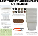 10 Herb Seeds Garden Starter Grow Kit with White Pots, Markers, Nutritional Soil, Watering, Herb Clipper, Complete Indoor Potted Plant Growing Set for Kitchen DIY by GreenHaven Gardens