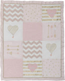 Lambs & Ivy Baby Love Pink/Gold Girl Heart 4 Piece Crib Bedding Set by TinyTreasures Baby Boutique