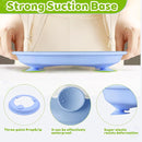 3-Pack Stainless Steel Baby Plates with Suction, BPA-Free Stainless Steel Kids Plates, 9” Divided Toddler Plate for Dishwasher Safe, Non-Slip Silicone Base, Detachable (Blue, Green, Purple) by TinyTreasures Baby Boutique