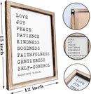 Christian Wall Decors, Positive Home Decors for Living Room, Galatians 5:22-23 Signs Decor, Scripture Decor Art, Framed Wall Plaque Sign 15 * 11.5 inches, Love Joy Peace Sign by CozyNest Decor