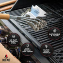BBQ-AID Grill Brush for Outdoor Grill Bristle Free - 18" BBQ Brush for Grill Cleaning Kit - Safe BBQ Grill Cleaner Brush and Scraper - Stainless Grill Cleaning Brush for Any Grill, Grill Accessories by GreenHaven Gardens