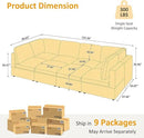 Modular Sectional Sofa, Convertible Sofa Couch Modular Sofa with Ottoman, Sectional Sofas for Living Room Small Apartments by CozyNest Decor