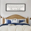 flowtorely Love is Patient, Kind Wall Art Decor 40"X15" Love Never Fails Sign 1 Corinthians 13 Bedroom Above Bed Large Bible Verse Quote Scripture Christianity Hanging Sign (Black) by CozyNest Decor