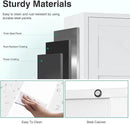 SISESOL White Storage Cabinet with 4 Doors and 2 Adjustable Shelves,Farmhouse Food Pantry Cabinets,Small Bathroom Cabinet,4 Tier Metal Storage Cabinets for Home Kitchen,Dining/Living/Laundry/Room by CozyNest Decor