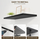 55" Floating Shelves for Wall, 12" Deep Slim Black Floating Shelves, Wall-Mounted Shelves for Bedroom, Living Room, Kitchen, Bathroom - Set of 2 by CozyNest Decor