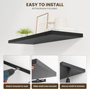 48" Floating Shelves for Wall, 12" Deep Slim Black Floating Shelves, Wall-Mounted Shelves for Bedroom, Living Room, Kitchen, Bathroom - Set of 2 by CozyNest Decor
