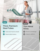 SONGMICS Clothes Drying Rack, Foldable 2-Level Laundry Drying Rack, Free-Standing Laundry Airer, with Height-Adjustable Wings, 33 Drying Rails, Sock Clips, White and Green ULLR053C01V1 by CozyNest Decor