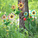 3 Pack Frog＆Flowers Garden Stakes Decor,Metal Yard Art Decorative Garden Stakes,Metal Flowers Spring Outdoor Decor for Mom,Women,Grandma by CozyNest Decor