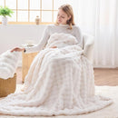NEWCOSPLAY Faux Fur Twin Blanket Ivory Bubble Blanket Thick Warm Soft for Couch Sofa Bed 550GSM (Ivory, Twin(60"x80")) by CozyNest Decor