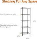 Amazon Basics 5-Shelf Tower Adjustable Storage Shelving Unit, Black, 16 D x 16 W x 54 H in by CozyNest Decor