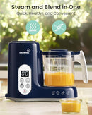GROWNSY Baby Food Maker with Steam Basket, One Step Baby Food Processor Steamer Puree Blender Grinder Mills Machine, Auto Cooking Grinding and Sterili-zing for Healthy Homemade Baby Food, Dark Blue by TinyTreasures Baby Boutique