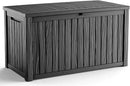 180 Gallon Outdoor Deck Box,Storage Lockable Waterproof Patio Furniture,Garden Tools,Cushions,Pool Accessories Outside Storage Resin Box(Black) by GreenHaven Gardens