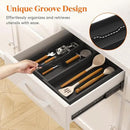 Lifewit Utensil Drawer Organizer, Expendable Cooking Silverware Tray for Kitchen Drawer, Bamboo Adjustable Cutlery Flatware Holder, Spatula Tools and Gadgets Storage Divider, 3 Compartments, Black by CozyNest Decor