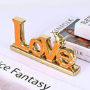 Love Sign Decoration - Orange & Gold Signs for Home Decor, Personalized Love Decor with Gold Bird Sculpture (2 Pcs) by CozyNest Decor