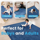 1.3" Thick Baby Play Mat for Floor Playpen, 71x79 Large Foam Tummy Time Mat, Padded Support Soft Plush Nursery Rug for Infant Kids Toddler Crawling Kick Activity (Royal Blue) by TinyTreasures Baby Boutique