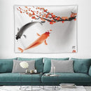 Houselerax Japanese Koi Fish Tapestry, Cherry Blossoms Asian Oriental Flower Branch Koi Fish Carp Tapestries Wall Hanging for Bedroom Living Room Office Decor 80"x60" by CozyNest Decor