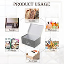 Briful Photo Boxes with Lids - 4 in 1 Set Waterproof Storage Boxes with Handles for Clothes, Shoes, Office, Cosmetic, Books by CozyNest Decor