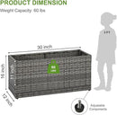 LEWIS&WAYNE Large Rectangular Block Planter Box Handmade Wicker Tall Planters for Outdoor Plants with Removable Liners Modern Planter for Indoor Outdoor Patio Deck - Gray, 30''x12''x16'' by CozyNest Decor