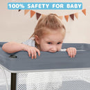 TOREVSIOR Foldable Baby Playpen with Mat, 50"×50" Collapsible Play Pen for Babies and Toddlers, Indoor & Outdoor Kids Safety Play Pen, Portable Play Yard, Foldable Baby Playpen with 50 Ocean Balls by TinyTreasures Baby Boutique