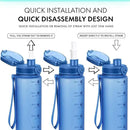 32oz Motivational Water Bottles with Time Marker & Fruit Strainer, Transparent Gradient Color Water Bottle with Times to Drink, Leakproof & BPA Free, Reusable Bottle with Strap (No Straw) by CozyNest Decor