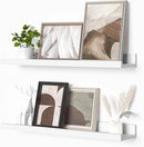 Heimlove Picture Ledge Shelf, Floating Shelves Set of 2, 24 Inches Picture Shelf for Wall with Ledge, Kids Bookshelf Wall Mounted for Living Room Bedroom Decor Books Photo Frames - White by CozyNest Decor