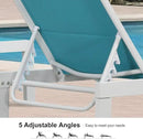 PURPLE LEAF Outdoor Chaise Lounge Staight Legs Adjustable Sunbathing Recliner with Side Table Blue 2 Sets by GreenHaven Gardens