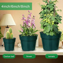 15 Pack 4/6/8 Inch Plant Nursery Pots, Thickened Plastic Pots for Plants with Drainage Holes, Sturdy Seedling Pots, Seed Starting Pots, Flower Pots for Indoor Outdoor Plants, Green by GreenHaven Gardens