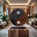 Decozen Handcrafted Solid Wood Yin Yang Sculpture Ideal for Home, Mantel, Fireplace, and Foyer Decor - Valentines Day Gifts by CozyNest Decor