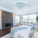 18-Light 32 inch Large Crystal Chandelier Flush Mount Ceiling Light Fixture for Living Room Dining Room Bedroom Foyer Entryway Chrome Finish by CozyNest Decor