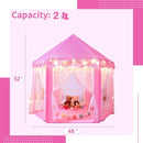 Sumbababy Princess Castle Tent for Girls Fairy Play Tents for Kids Hexagon Playhouse with Fairy Star Lights Toys for Children or Toddlers Indoor or Outdoor Games (Pink) by TinyTreasures Baby Boutique