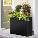 FENCY Metal Rectangular Planter Box Large Planters for Outdoor Plants, Rectangular Tall Planters for Outdoor Plants with Drainage Holes (35.4" L x 9" W x 25.6" H) by CozyNest Decor