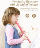 Eastar Soprano Recorder Instrument for Kids Beginners, German Fingering C Key with Cleaning Kit, Thumb Rest, Cotton Bag, Fingering Chart, ERS-21GP, Pink, School-Approved by TinyTreasures Baby Boutique