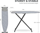 APEXCHASER Ironing Board with Silicon Iron Rest, Heavy-Duty Legs and Heat Resistant Cover, 13x53 inch, Black by CozyNest Decor