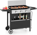 Captiva Designs 27 in Flat Top Griddle Grill with Ceramic Coated Cast Iron Pan, 3-Burner Propane Gas Griddle Grill, 33,000 BTU Output Flattop Grills for Outdoor Barbecue, Cooking and Party by GreenHaven Gardens