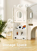 8 in 1 Toddler Slide Set, Kids Slide for Toddlers Age 1-3, Toddler Climber Slide PlaySet with Basketball Hoop,Outdoor Indoor Playground for Toddlers 1-3, White Gray by TinyTreasures Baby Boutique