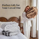 Luxury Faux Fur Blanket - Soft Warm Plush Blankets for Couch Sofa Bed, Fluffy Thick Throws for Bedroom, Office, Living Room, Decorative Reversible, Not Easy to shed - 70"x90", Grey/White by CozyNest Decor