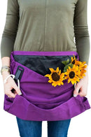 Roo Gardening Apron with Pockets & Harvesting, Picking Pouch - Adjustable, Water-resistant, Washable Canvas Cotton by GreenHaven Gardens