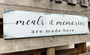 Farmhouse Kitchen Wall Decor,Meals and Memories are Made Here Sign, Rustic Wood Kitchen Signs Dinning Room Wall Decor (Meal) 6x18 Inch by CozyNest Decor