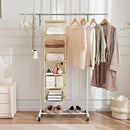 MAX Houser 6 Tier Shelf Hanging Closet Organizer, Closet Hanging Shelf with 2 Sturdy Hooks for Storage,2 Pack, Foldable (Yellow) by CozyNest Decor